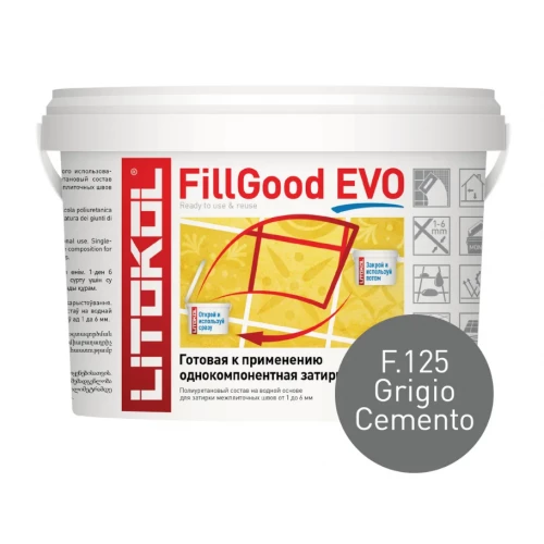 Затирка Litokol FillGood EVO полиуретановая F.125 Grigio Cemento L0496300002 2 кг