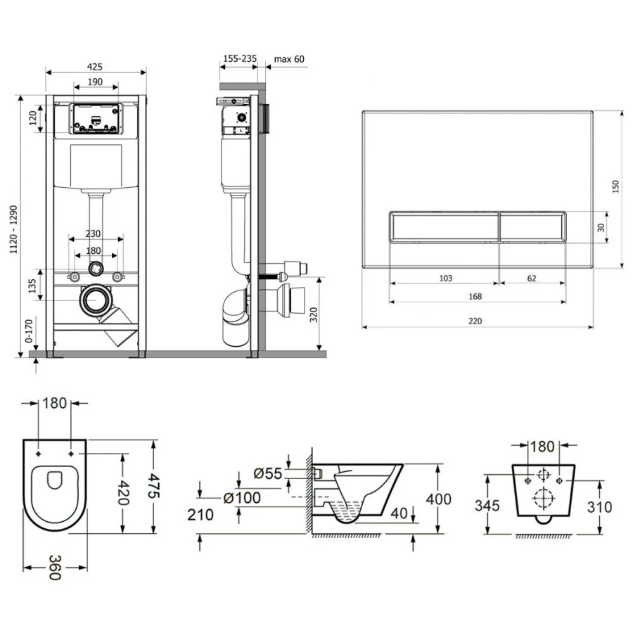 Унитаз Lavinia Boho Relfix Biore Compacto Rimless 75110607 (комплект 10 в 1)