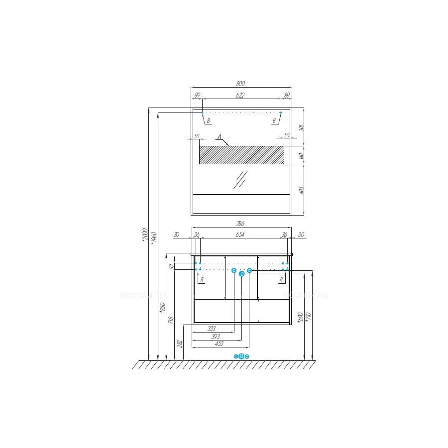 Зеркальный шкаф Aquaton Ривьера 80 белый матовый 1A239102RVX20