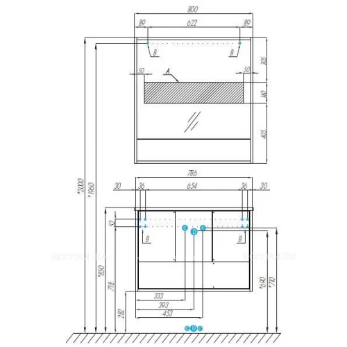 Зеркальный шкаф Aquaton Ривьера 80 белый матовый 1A239102RVX20