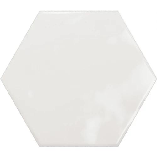 Плитка керамическая Ribesalbes Геометри Hеx Whите Глоссы / Geometry Hex White Glossy глянцевая белая PT03134 17,3х15 см