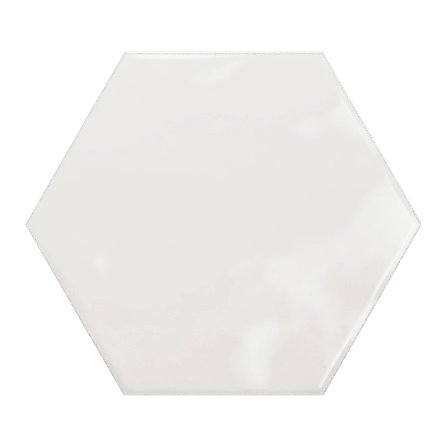 Плитка керамическая Ribesalbes Геометри Хекс Вхите Глоссы / Geometry Hex White Glossy глянцевая белая PT03134 17,3х15 см