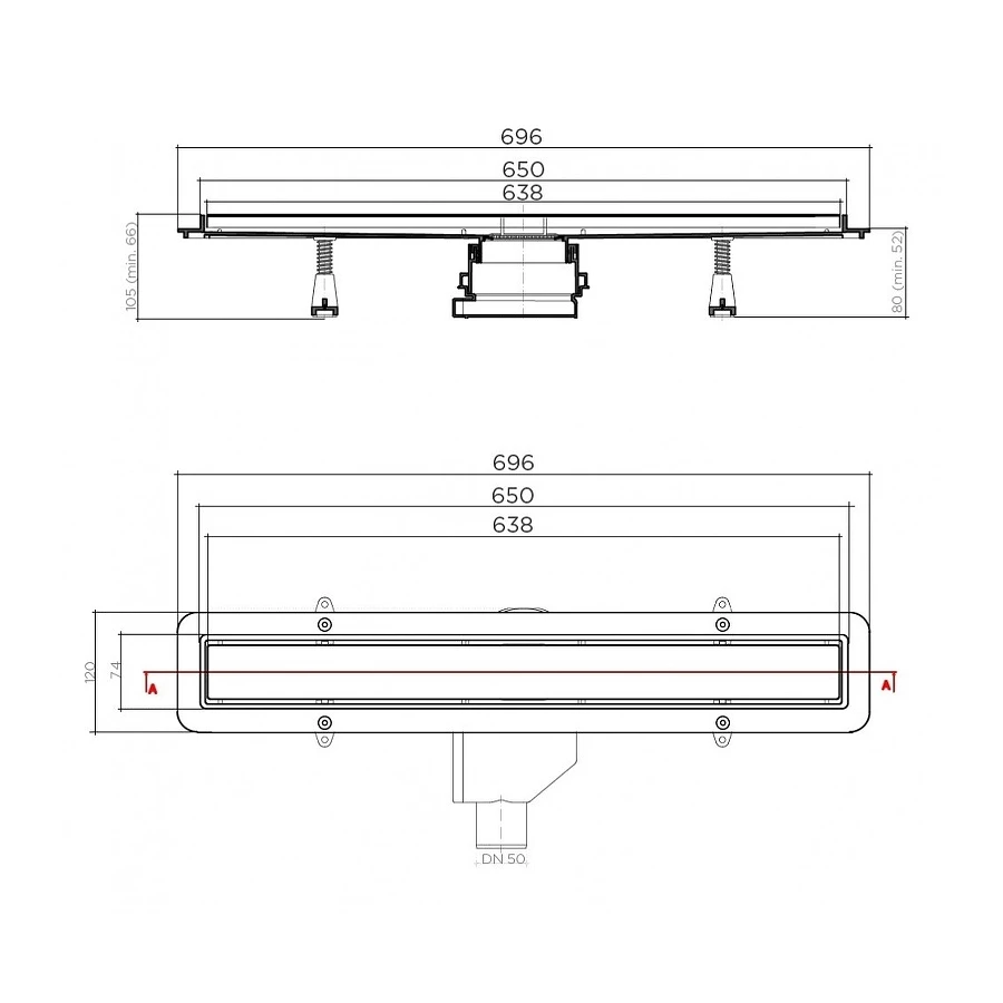 Душевой лоток Bettoserb 650 Line 13702510