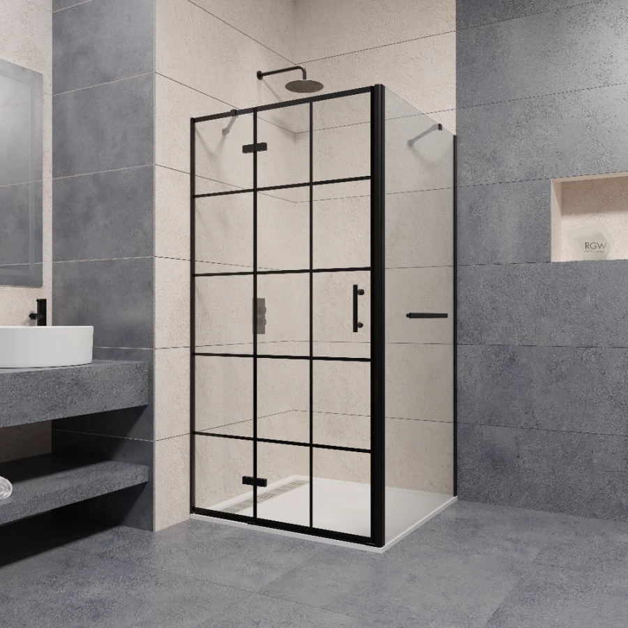 Душевой уголок RGW PA-77-1B L PA-07B L + Z-060-2B + держатель O-204B Прозрачное 410877128-084L 120х80 см