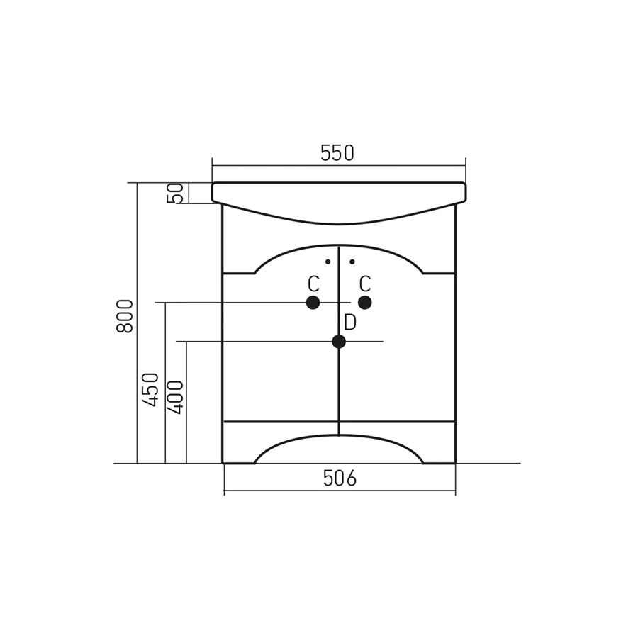 Тумба под раковину MixLine Элеганс-55 Крит-55 патина серебро 533071 50,6х80 см