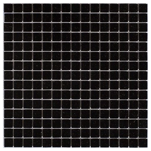 Стеклянная мозаика Rose Mosaic Gold Star сетка 2x2 глянцевая черная CA78rose 32,7х32,7 см