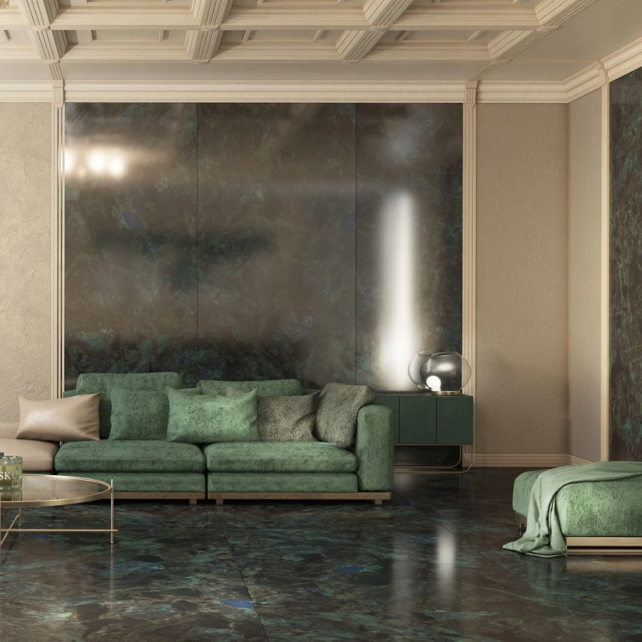 Керамогранит Neodom Titanium Madagascar Green Polished зеленый N80003 280х120 см