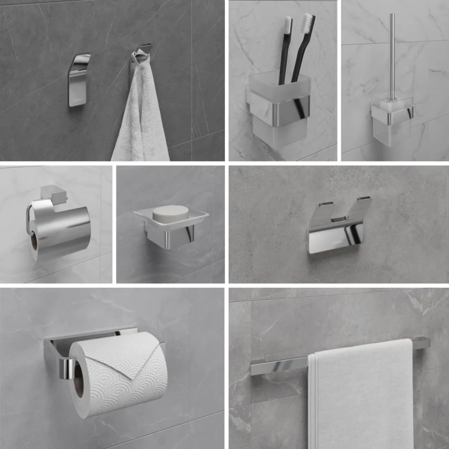 Стакан для зубных щёток Lemark Smooth Line с держателем хром 9731013