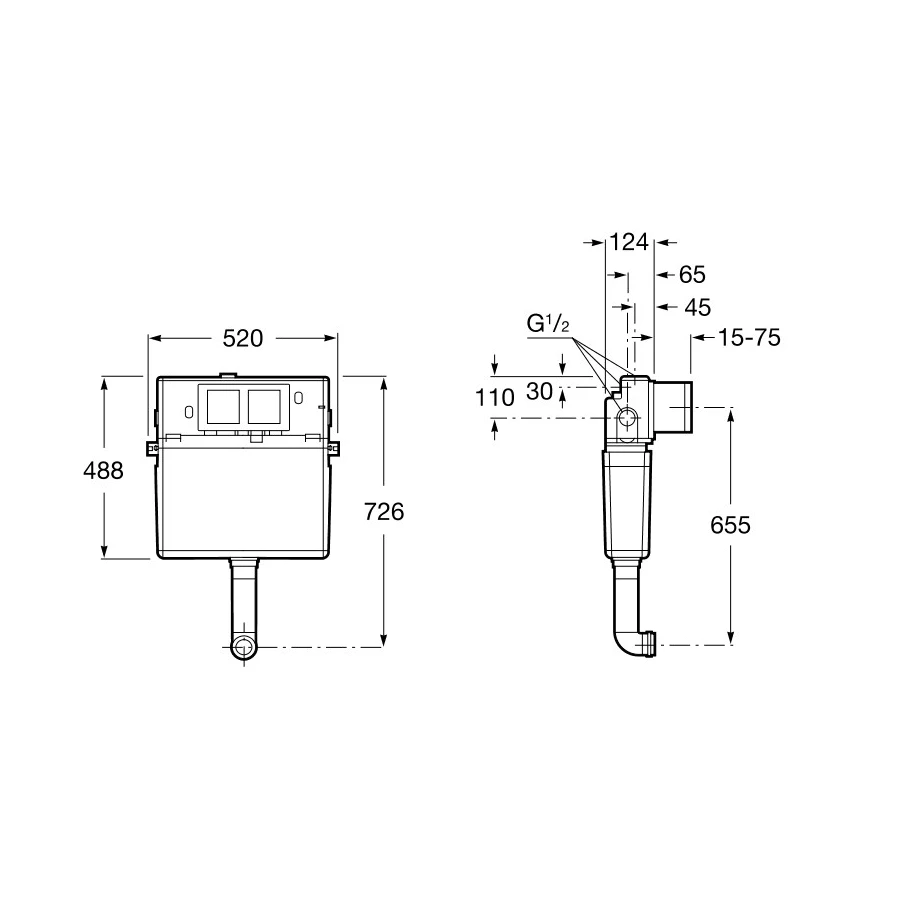 Комплект Roca The Gap Pack приставной унитаз, бачок, клавиша, сиденье 893109000