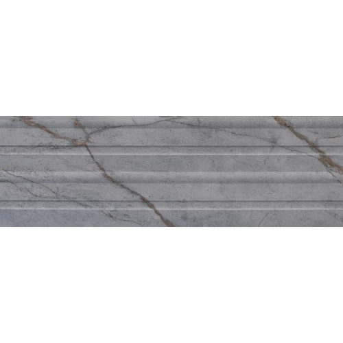 Плитка настенная Eurotile Ceramica Имола / Imola рельефная матовая серая 868 100x32,5 см