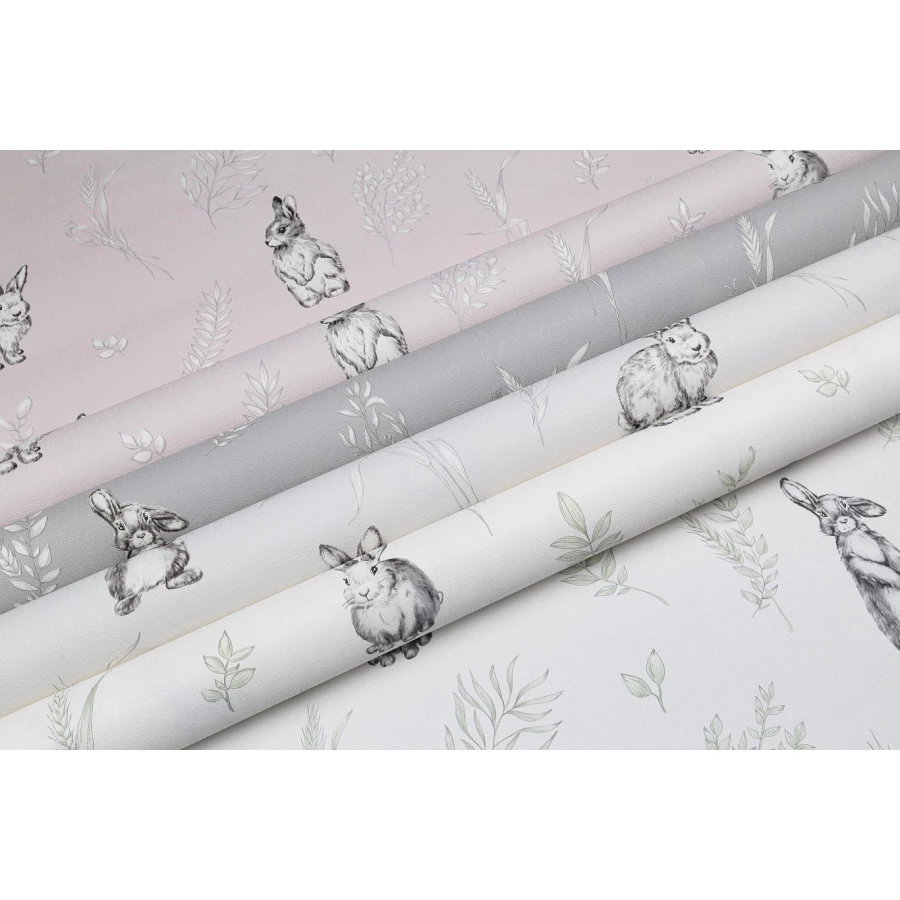 Обои флизелиновые VOG Collection Funny Bunny серые VV72059-41 1,06х10,05 м