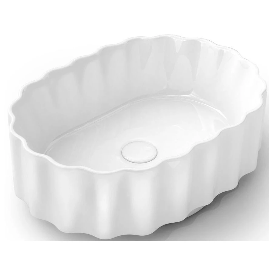Раковина Kerama Marazzi Artbasin Conchiglia накладная 50 белая глянцевая CC.wb.50\WHT