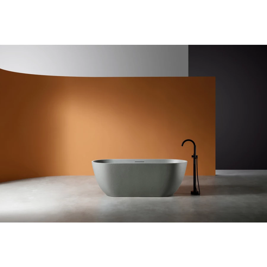 Ванна из искусственного камня Abber Frankfurt светло-серая матовая AM9941MLG 170x75 см