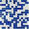 Мозаика Bonaparte Стеклянная мозаика Indigo 20х20 глянцевая сине-белая 32,7х32,7 см