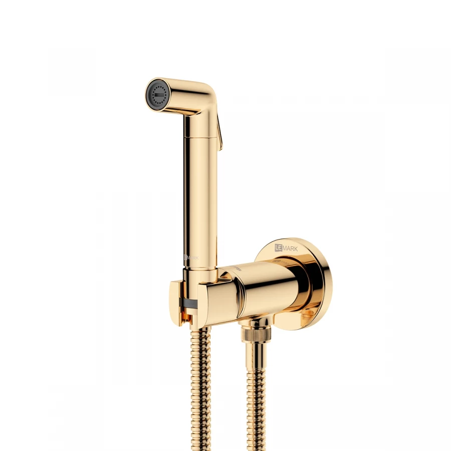 Смеситель Lemark Solo с гигиеническим душем встраиваемый золото LM7171G