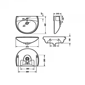 Раковина Sanita Виктория VIC55SAWB01